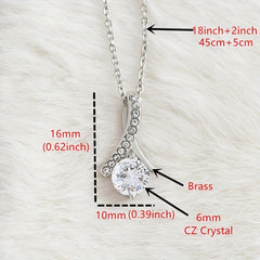 Teardrop Shape Necklace & Card Gift For Granddaughter Birthday