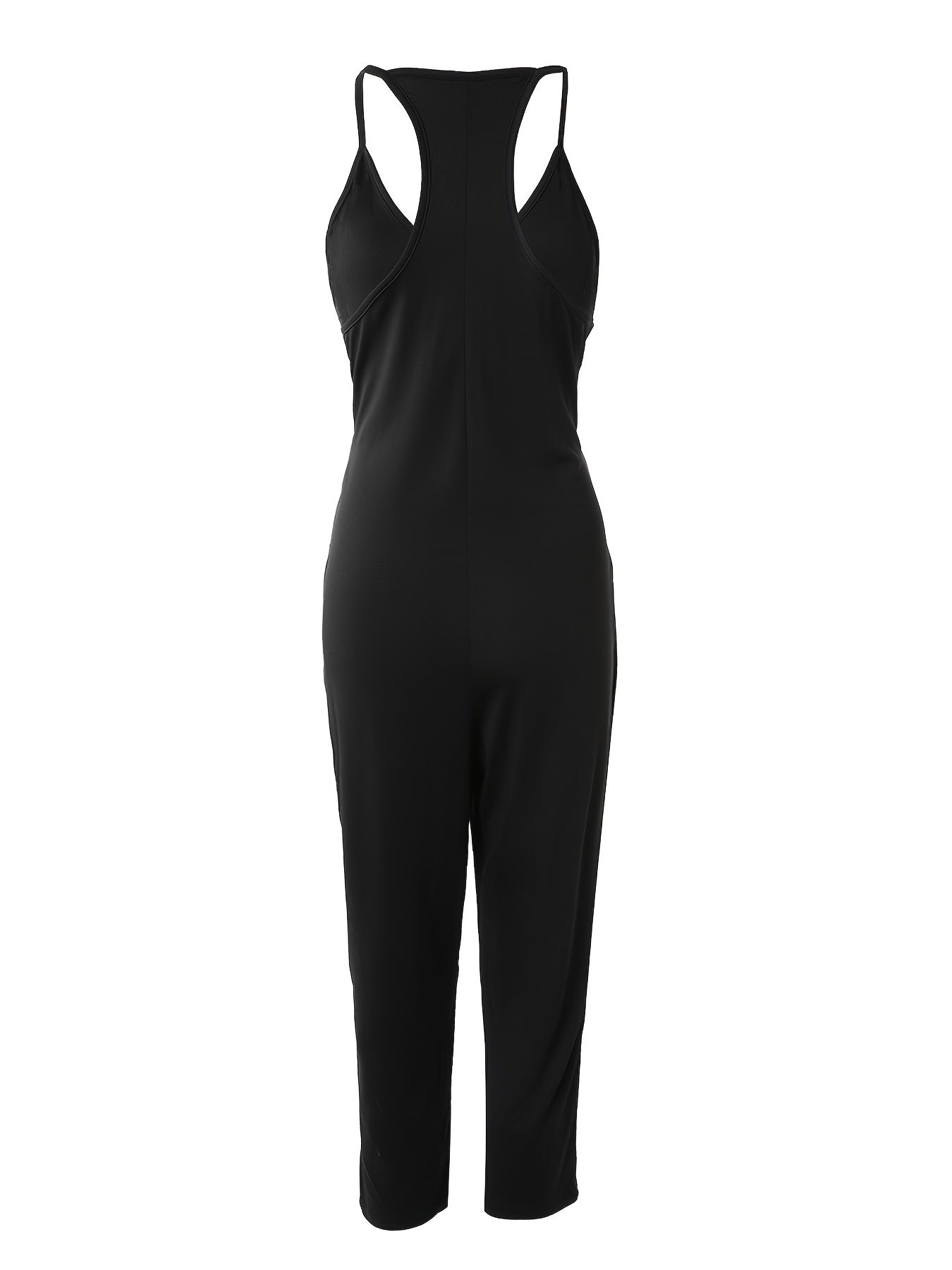 Sexy V Neck Slim Fit Cami Jumpsuit With Pockets