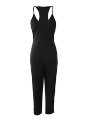 Sexy V Neck Slim Fit Cami Jumpsuit With Pockets