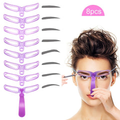 8 in 1 Eyebrow Shaping Template Set for Perfectly Defined Eyebrows