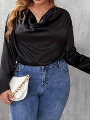 Blouse Women's Solid Long Sleeve V Neck Top