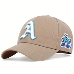 Men's Gothic A Letter Baseball Cap Sun Hat Adjustable Casual Style