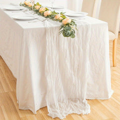 Organza Long Table Banquet Tablecloth Pleated Tulle Tablecloth