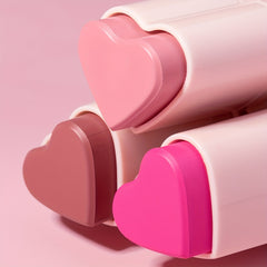 Heart Shape Blush Stick Cream Blush Beauty Pink Highly Pigmented Long Lasting