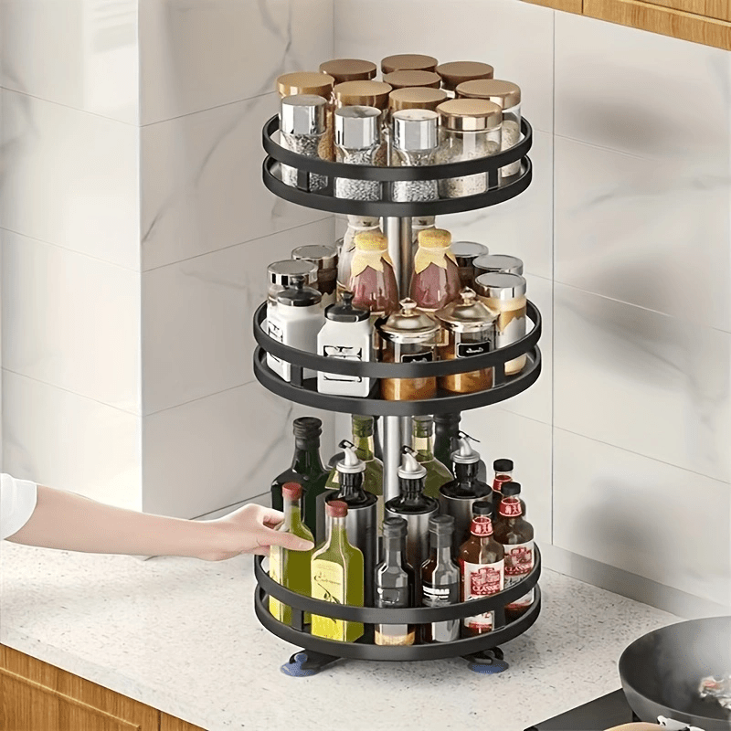 Rotating Non Slip Tableware and Seasoning Bottle Turntable Storage Box