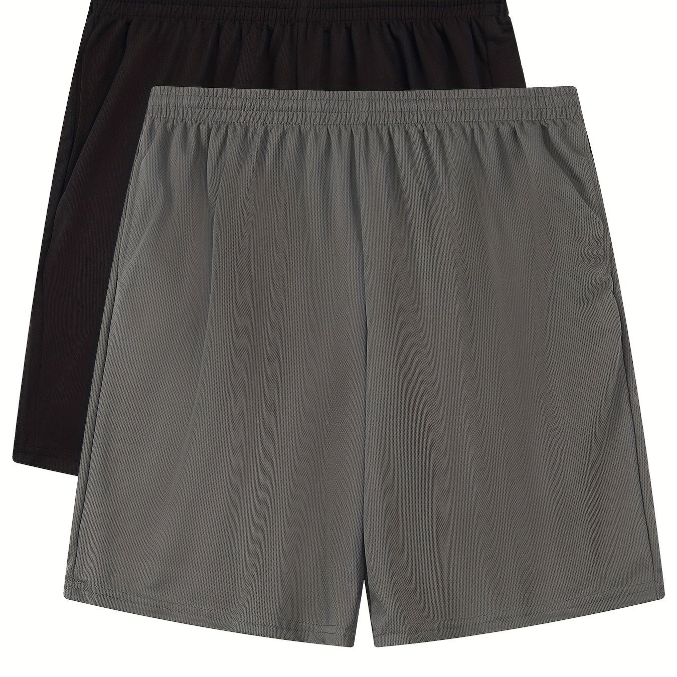 2pcs Quick Dry Comfy Men's Shorts Drawstring Athletic for Gym Workout