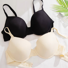 2 Pack Women's Plus Solid Molded Cup Padded Everyday Bra Set