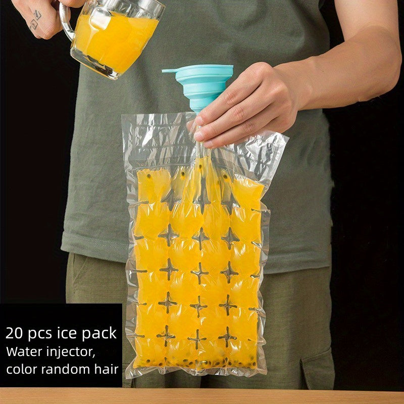 Disposable Ice Cube Bag - Self-sealing Freezer Stackable Tray