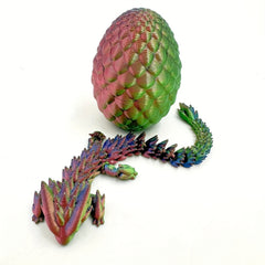 Mini Dragon & Egg Set with Articulated Joints - Desktop Decor