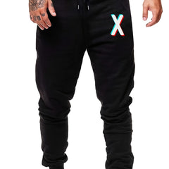 Cartoon Print Men's Sports Pants Casual Drawstring Jogging Trousers