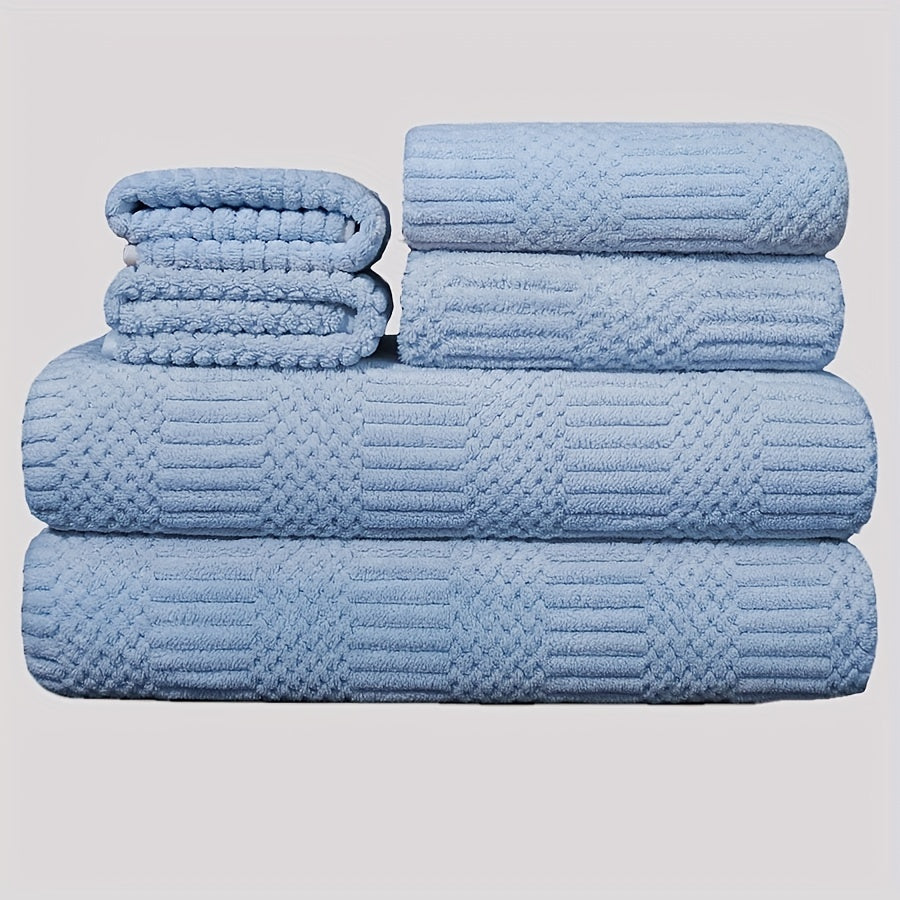 6pcs Soft Towel Set Coral Fleece Bath Linen Sets