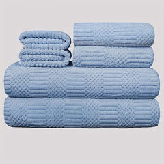 6pcs Soft Towel Set Coral Fleece Bath Linen Sets