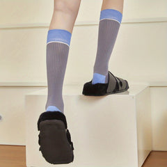 Colorblock Sports Calf Socks Knee High Women's Stockings