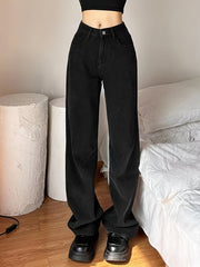 Skull Flame Embroidery Halloween Denim Pants
