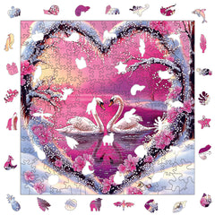 Love Swan Hot Wooden Puzzle - Ages 3+ - Hell Difficulty - Gift Box