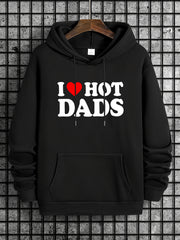 Hot Dads Funny Letter Print Hoodie for Men