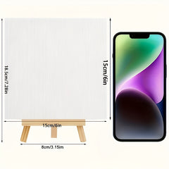 12pcs Easel Set with 6pcs 24x15 Canvas and 6pcs Pine Easel