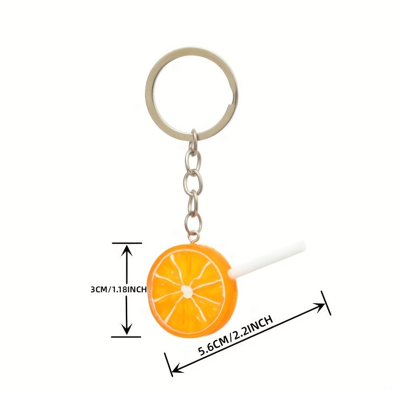 Colorful Orange Lollipop Keychain Pendant for Girls