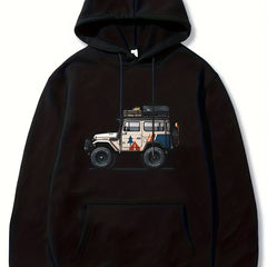 Off Road Car Pattern Men's Long Sleeve Hooded Sweatshirt