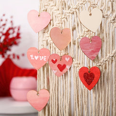 10pcs Love DIY Wooden Chips Blank Labels Heart Decor Rustic Wedding Decorations