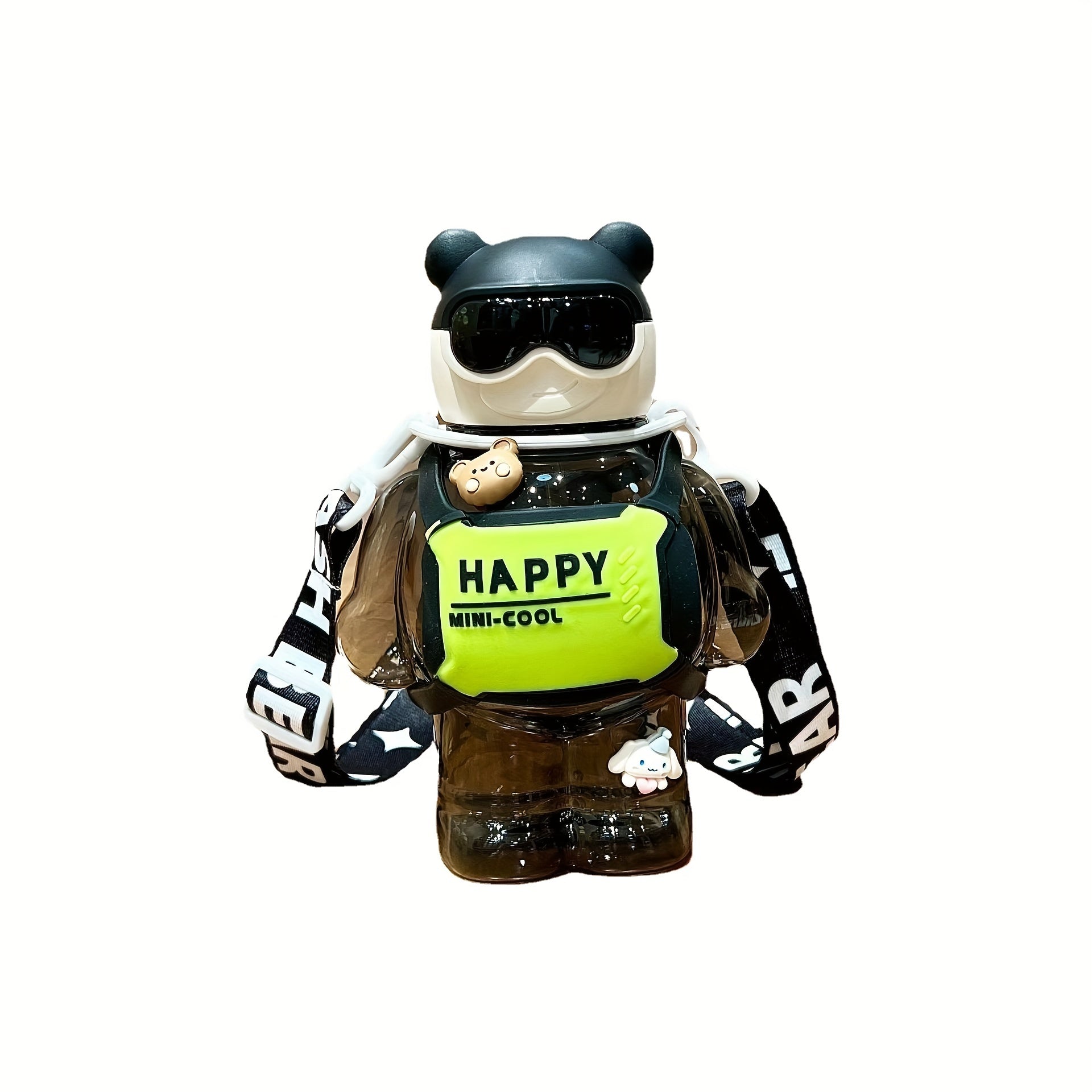 Large Capacity Bear Plastic Cup with Straw