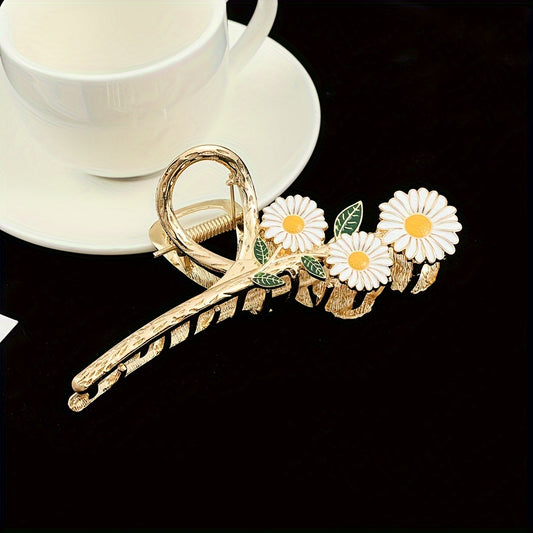 Large Daisy Hair Claw Clip Non-Slip Zinc Alloy Hair Accessory