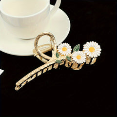 Large Daisy Hair Claw Clip Non-Slip Zinc Alloy Hair Accessory