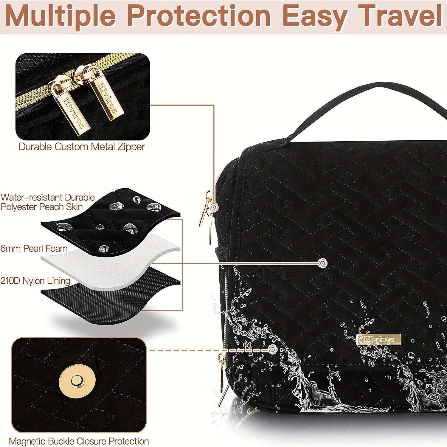 Women's Travel Toiletry Bag Makeup Organizer Waterproof Dopp Kit