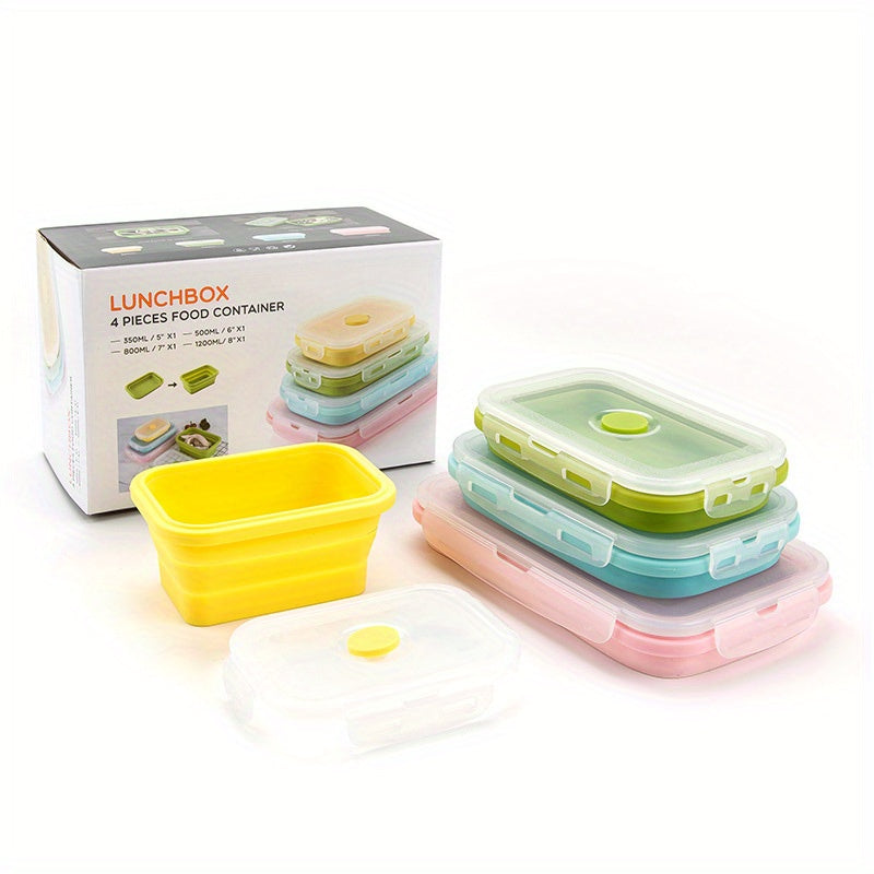 Leakproof Square Foldable Bento Box Set with Belt Clip Cover