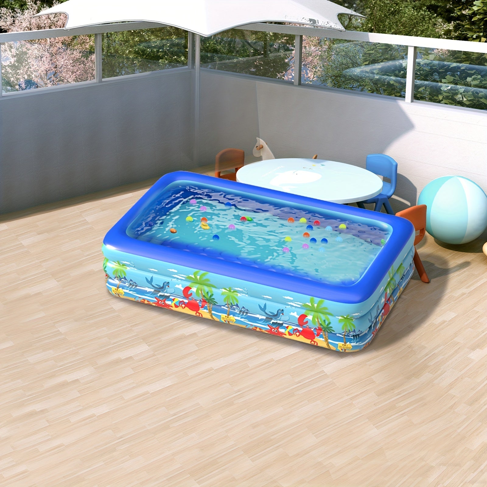 Inflatable Family Swimming Pool for Backyard Water Sports