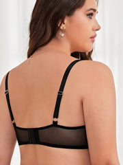 Sexy Bra Women's Plus Contrast Lace Full Cover Underwire Bra
