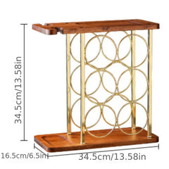Small Wood Wine Rack with Glass Holder Countertop Stand
