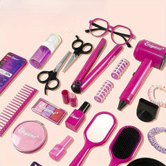 Hair Styling Playset for Girls with Hairdryer & Comb