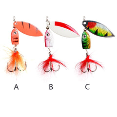 Funpesca Rotating Metal Fishing Lures Squid Artificial Bait w/ Hooks