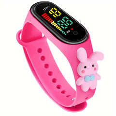 Kids Cartoon LED Touchable Wrist Watch With Doll Strap