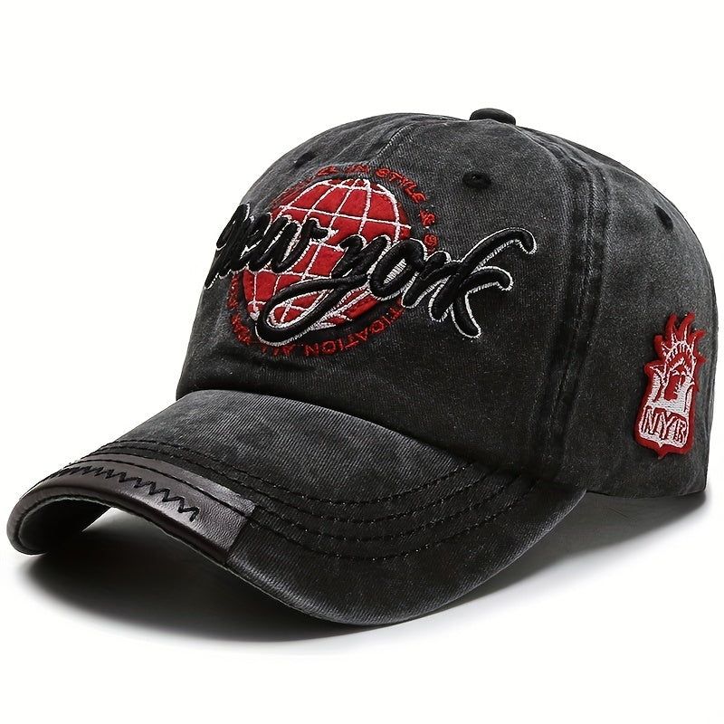 Men's Retro Baseball Cap Letter Embroidery Peaked Cap