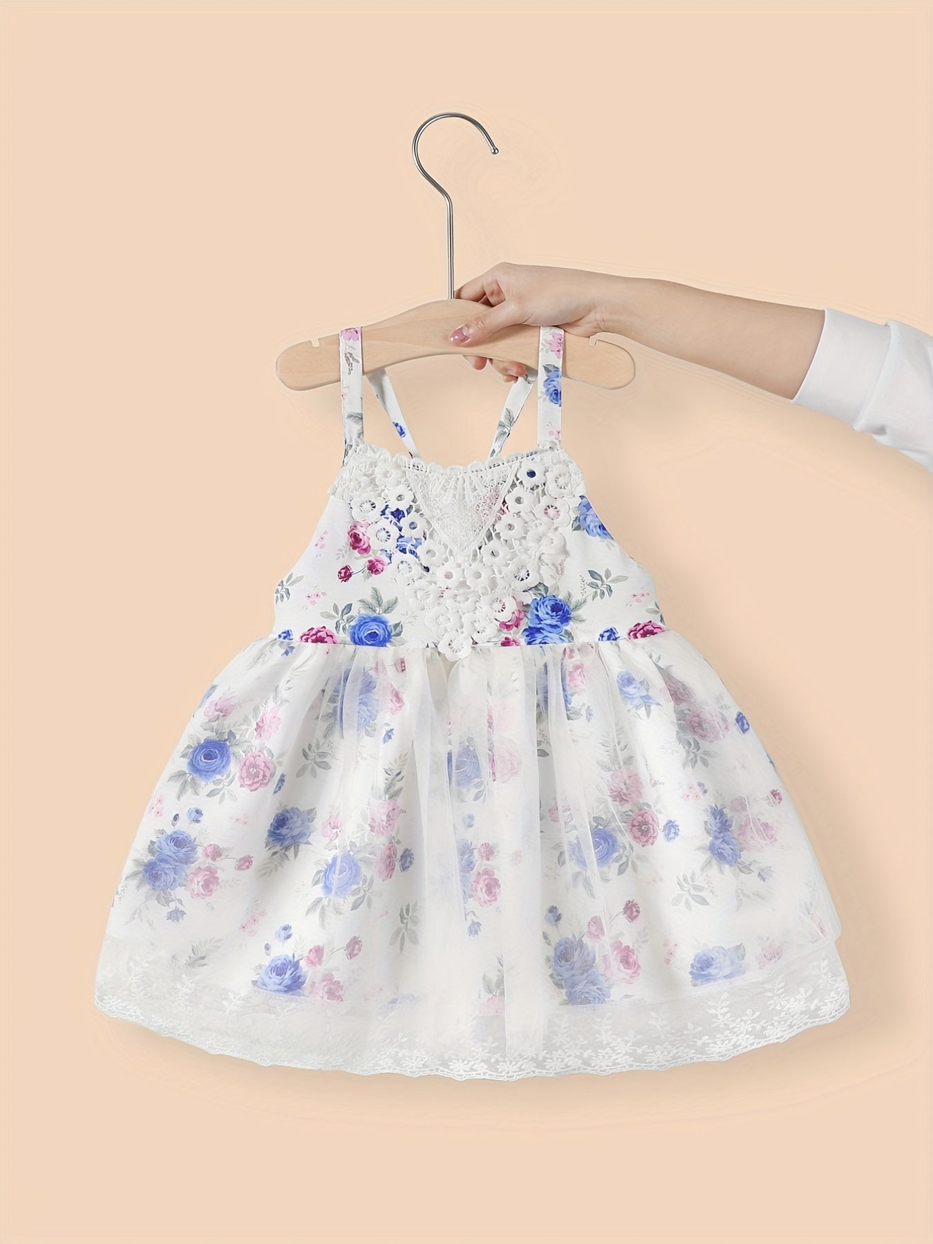 Toddler Girls Rose Graphic Cami Princess Dress For Party Beach