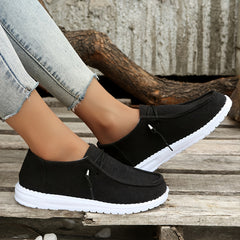 Women's Lightweight Canvas Shoes Solid Lace Up Low Top Comfy Casual Sneakers