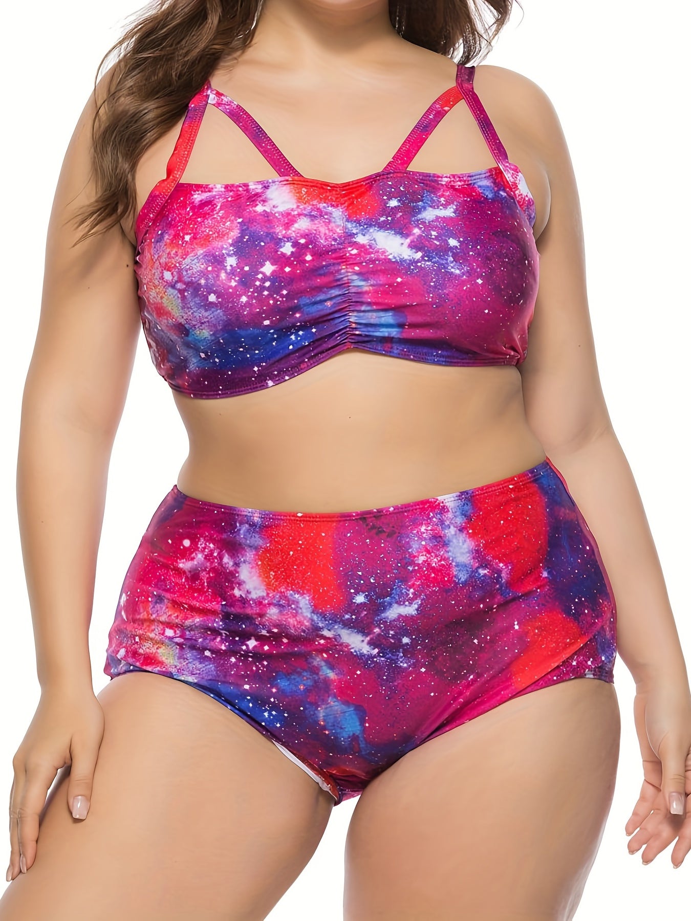 Women's Galaxy Print Strappy Bikini Set
