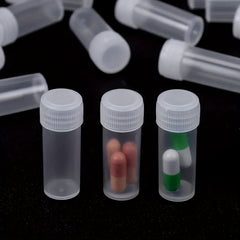 Plastic Test Tube Bottles Sample Containers Spiral Cap Bottles
