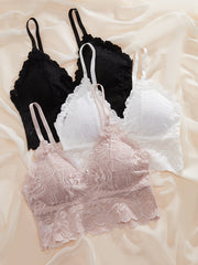 3pcs Lace Wireless Push Up Bras Women's Lingerie