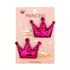 Sparkling Pentagram Heart Hair Clips Set for Christmas Parties