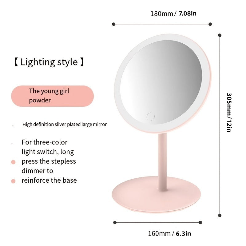 LED Charging Mirror with 3 Lighting Modes & Fill Light