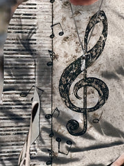 Musical Note Print Men's Graphic Sweatshirt for Winter