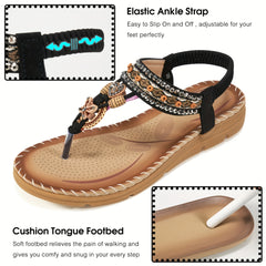 Ethnic Style Butterfly Decor Flat Sandals