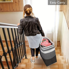 Colorblock Foldable Cloth Basket Waterproof Laundry Toy Storage