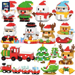 Christmas Tree Building Blocks Kit Elk Santa Claus Train Small