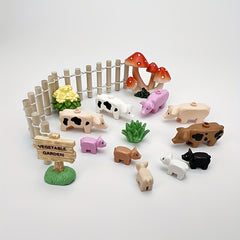 5pcs Mini Building Blocks for Pig Farm and Pastoral Decoration - Creative Toy