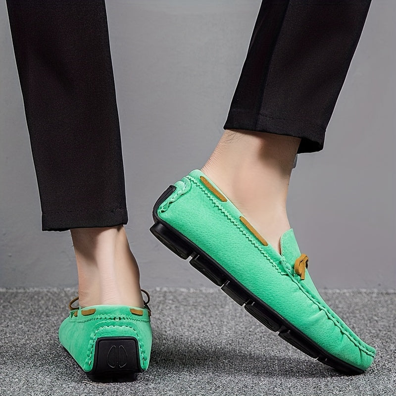 Men's Green Loafers Casual Breathable Slip On Shoes