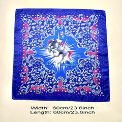 Purple Horse Cowgirl Print Square Scarf Vintage Bandana